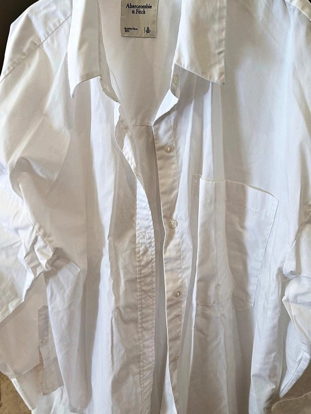 Abercrombie & Fitch Oversized Poplin Shirt -White Button Down - Like New